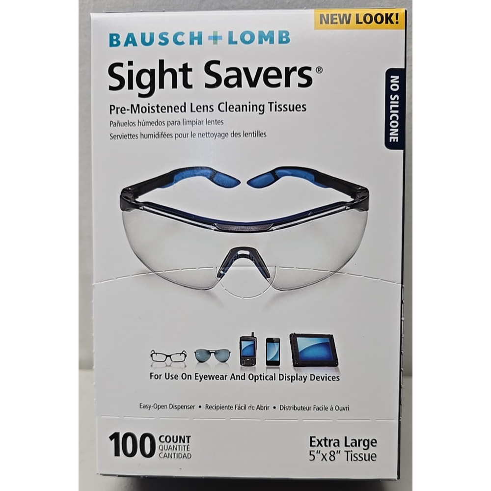Bausch + Lomb 8574Gm Pre-Moistened Lens Cleaning Tissues, Sight Savers,